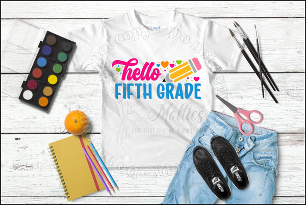 hello (Your Grade) Kids shirt.