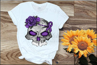Domestic Violence Awareness Skull with flower