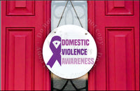 Domestic Violence Awareness door hanger.