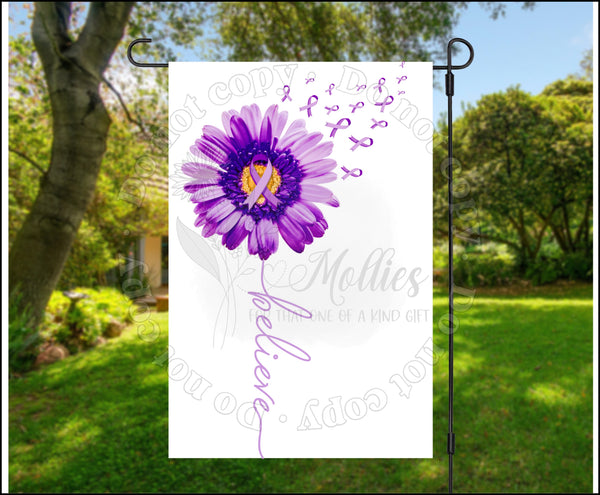 Copy of Domestic Violence Awareness Believe  Daisy Garden Flag