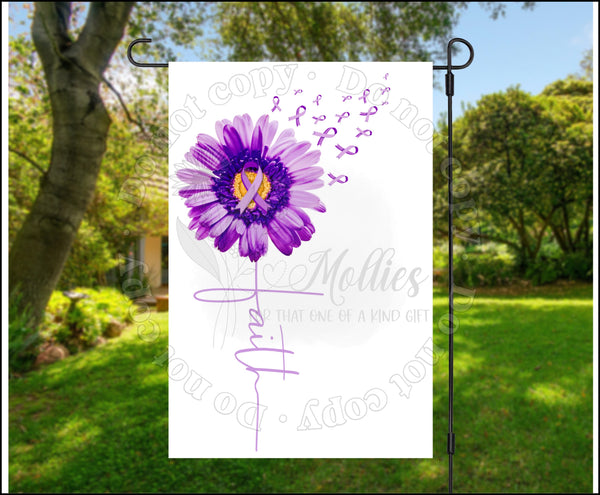 Domestic Violence Awareness Faith Daisy Garden Flag