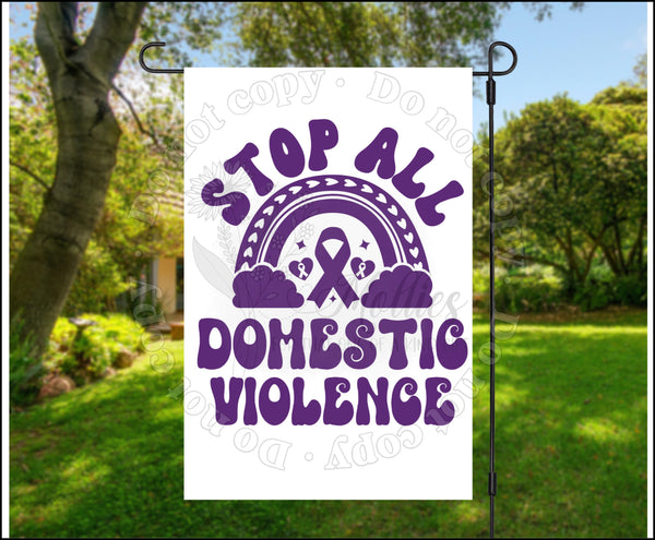 Stop All Domestic Violence Garden Flag