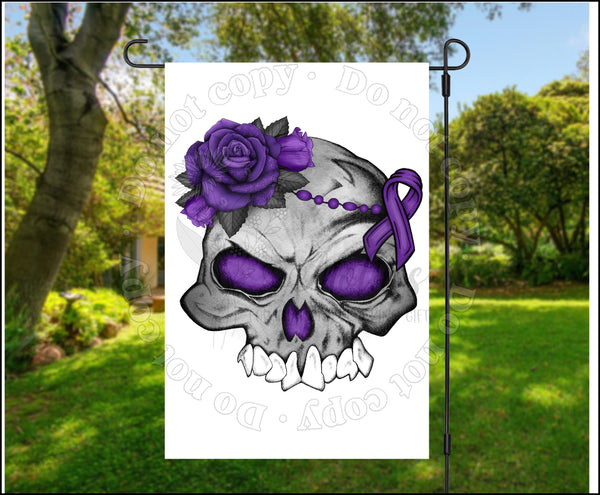 Domestic Violence Awareness Skull  Garden Flag