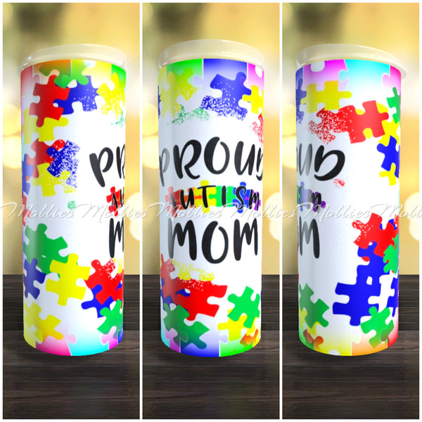 Autism Proud Mom Tumbler