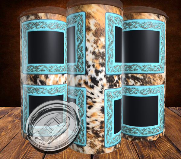 4 Photo Cowhide Tumbler