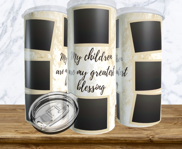 8 Photo My Children Are My Greatest Blessings Cream Tumbler