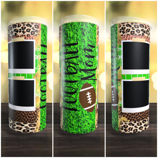 4 Photo Football Mom Tumbler