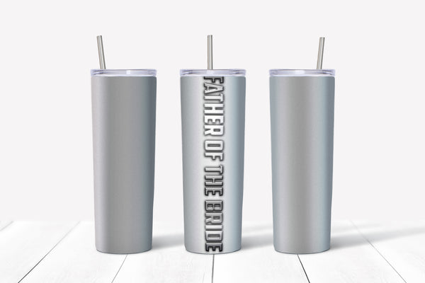 Father of the Bride Metal Background Tumbler