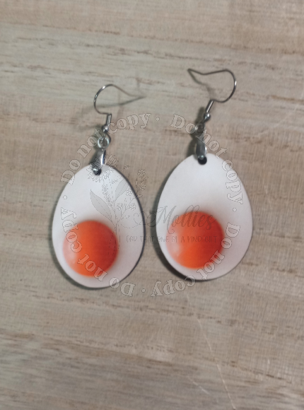 Fried Egg Earrings