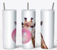 Giraffe Pink Bubble Tumbler