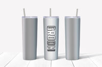 Groom Metal Background Tumbler