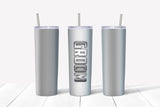 Groom Metal Background Tumbler