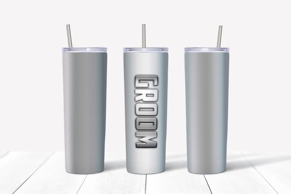 Groom Metal Background Tumbler