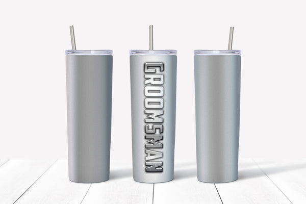 Groomsman Metal Background Tumbler