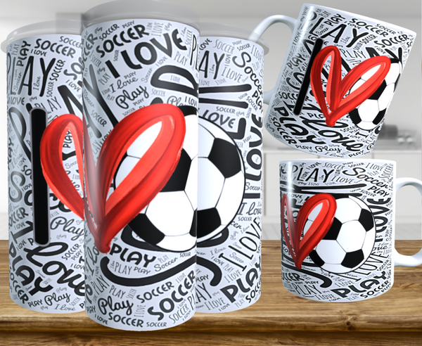 I Love Soccer Tumbler