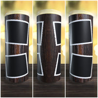 4 Photo Dark Wood Grain Tumbler