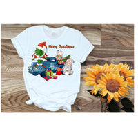 Merry Christmas Green Gnome Blue Truck Shirt