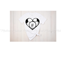 Heart Shaped Soccer Ball with Player's Number